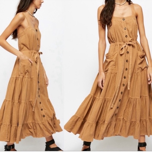 Free People Dresses & Skirts - FREE PEOPLE CATCH THE BREEZE DRESS IN AMBER WAVES SIZE SMALL